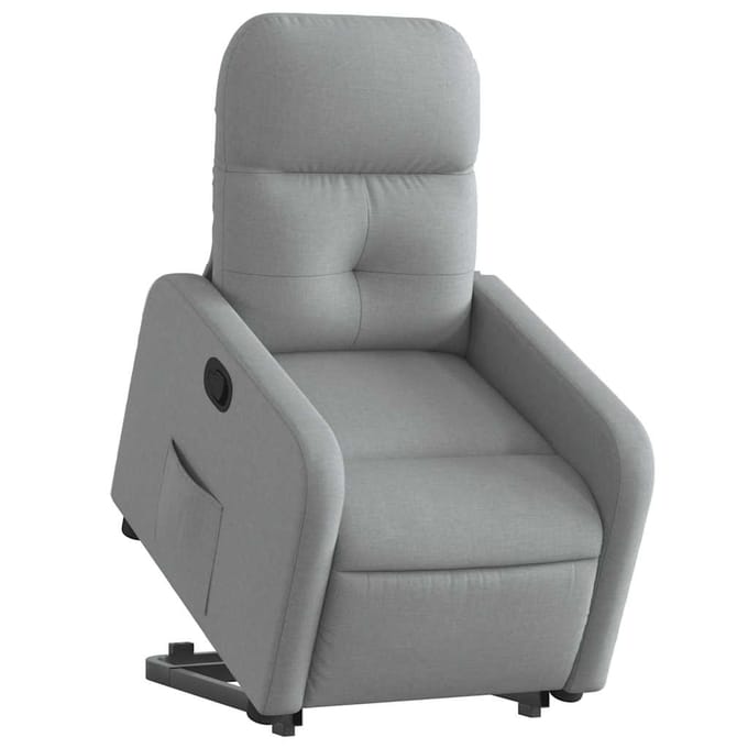 Vidaxl Verstelbare Fauteuil, Lichtgrijs, Bekleed met Stof