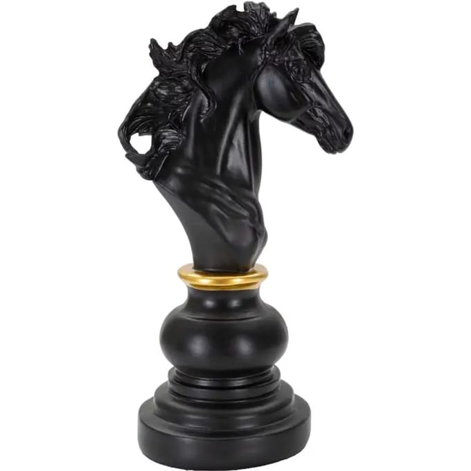 Decoratie Black & Gold Horse 14×11×27 cm