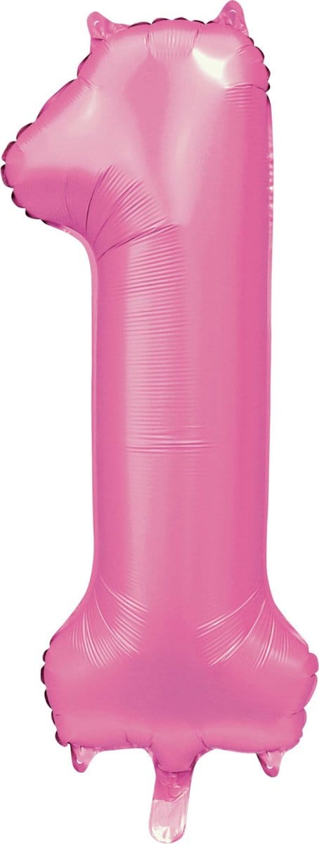 Folie Ballon Cijfer 1 Satin Roze XL 86 cm