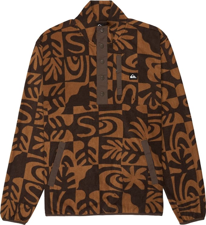 Quiksilver No Destination Fleece Met Halve Rits Bruin 2XL Man