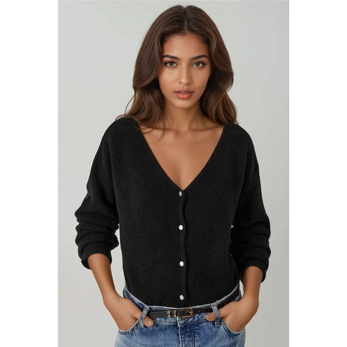 Ultra Zachte V-hals Gebuttonde Dual-use Cardigan