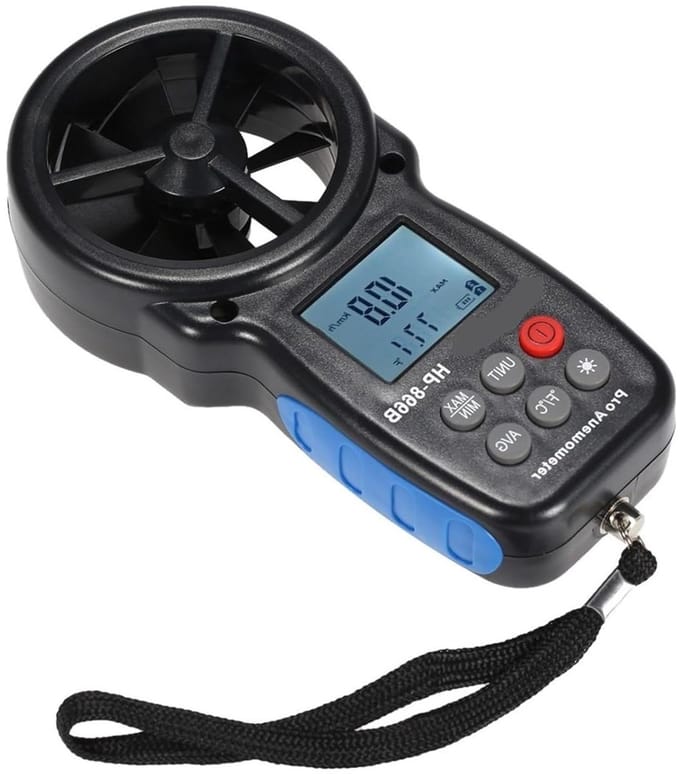 Digitale Windmeter - Anemometer Temperatuur - Buitenactiviteiten Meten - Groot LCD Scherm - 0-30 m/s - Zwart