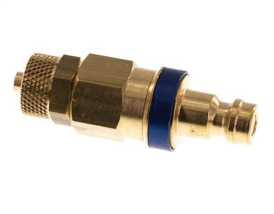 Messing DN 5 Blauw Luchtkoppeling Insteeknippel 4x6 mm Push-On Double Shut-Off - CLP5-N-B-BLU-SV-4