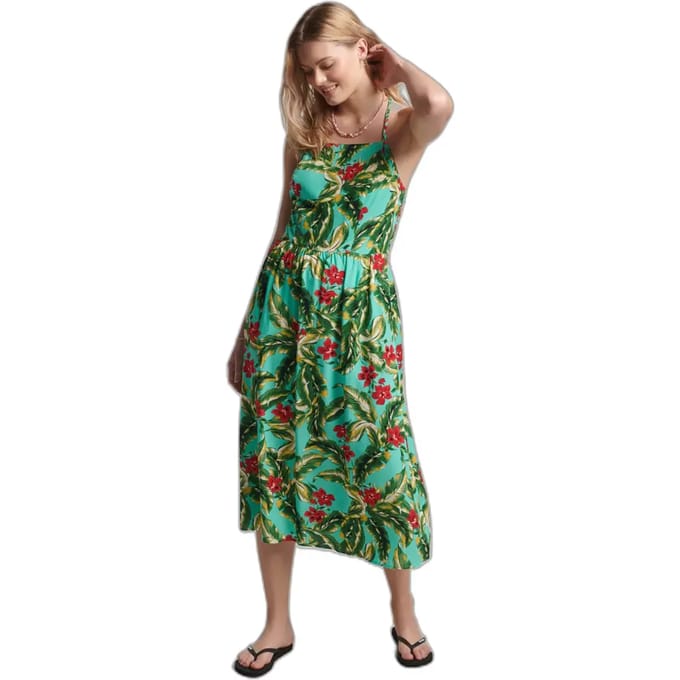 Superdry Vintage Cami Maxi Jurk Groen S Vrouw