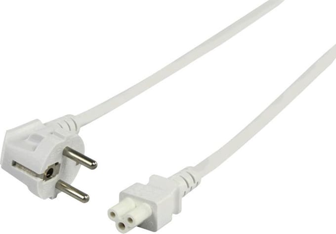 Bandridge C5 stroomkabel - 1,8 meter - wit - schuko kabel
