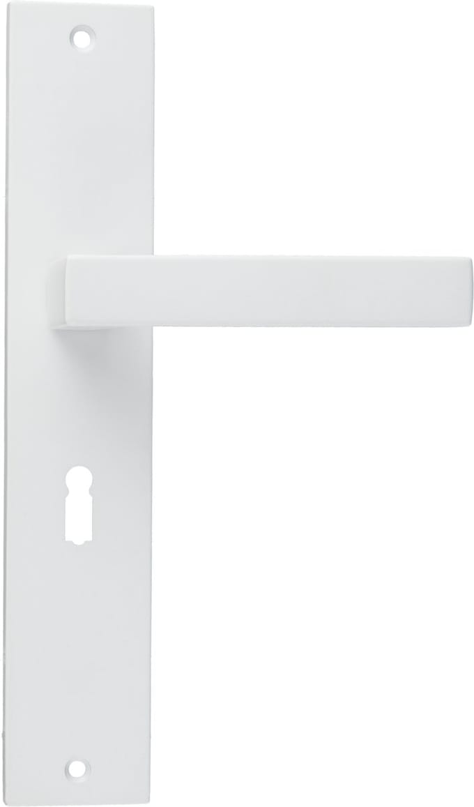 Ostiumhome® - Deurbeslag- Deurklink op schild met Sleutelgat 56mm - Wit - Lorto