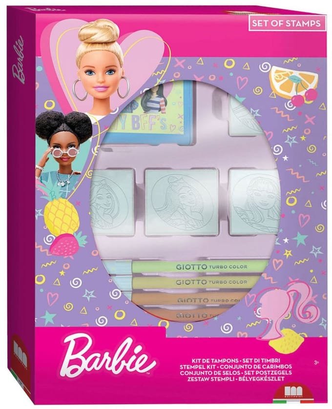 Multiprint Barbie stempelset creatief speelgoed met 4 stempels.