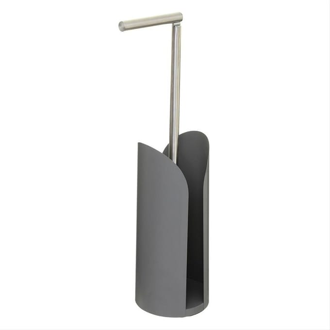 Metalen toiletpapier deur met reserve en flexibele staaf - Metaal - Wit - Wit - SILUMEN