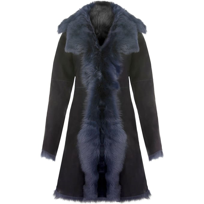 Dames Toscana schapenvacht suède trenchcoat-Tbilisi