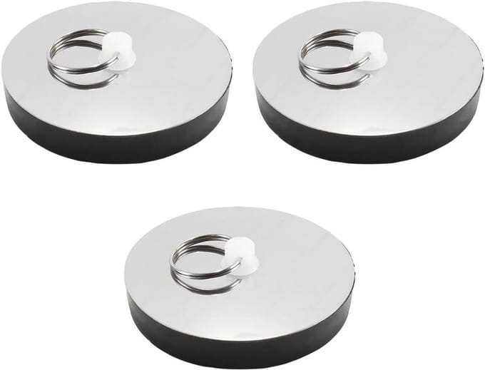 Rubberen Afvoerstop - Badkuip Stopper - Water Dicht Maken - Set van 3 stuks - 55.7 mm diameter - Zwart