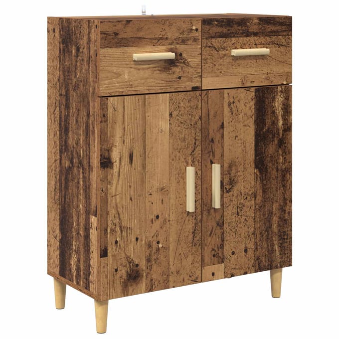 vidaXL - Dressoir - Oud - hout - 34 - x - 69.5 - x - 89 - cm - Bewerkt - hout