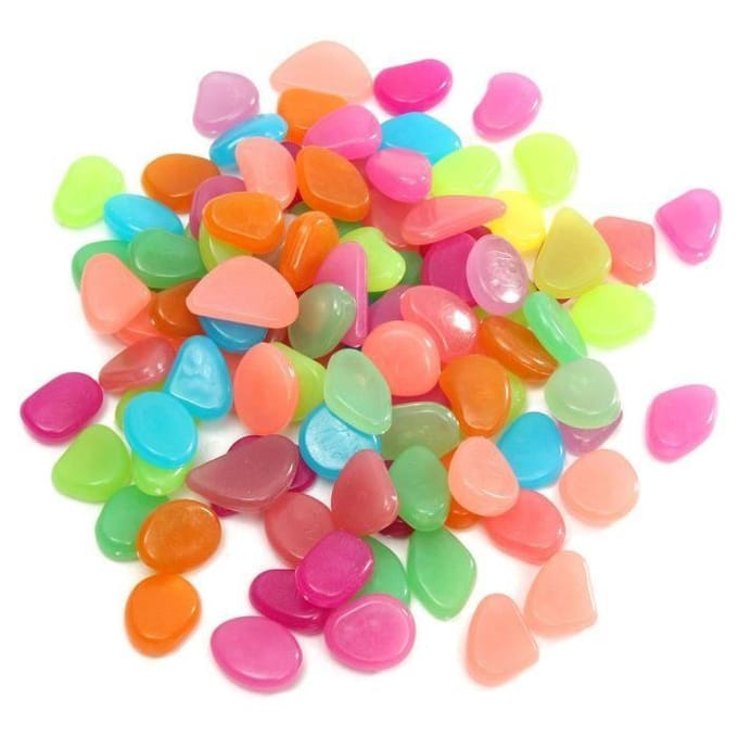 Galet Pierre Cailloux Lumineux - 100Pcs - Résine - 2x1.7x0.8cm - Fluorescent