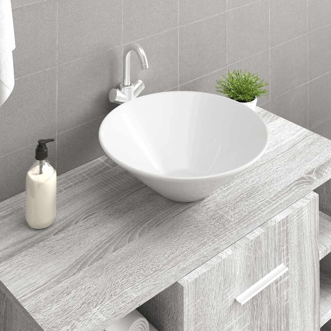 vidaXL - Wasbakken - 2 - st - 42x42x14 - cm - keramiek - wit