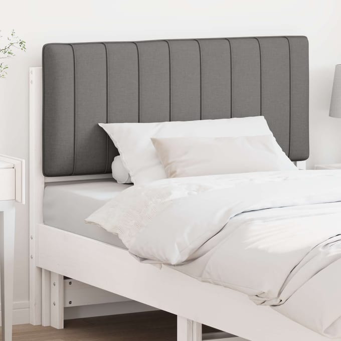 vidaXL - Gestoffeerd - hoofdbord - met - hoofdeinde - Wit - en - Lichtgrijs - 100 - cm