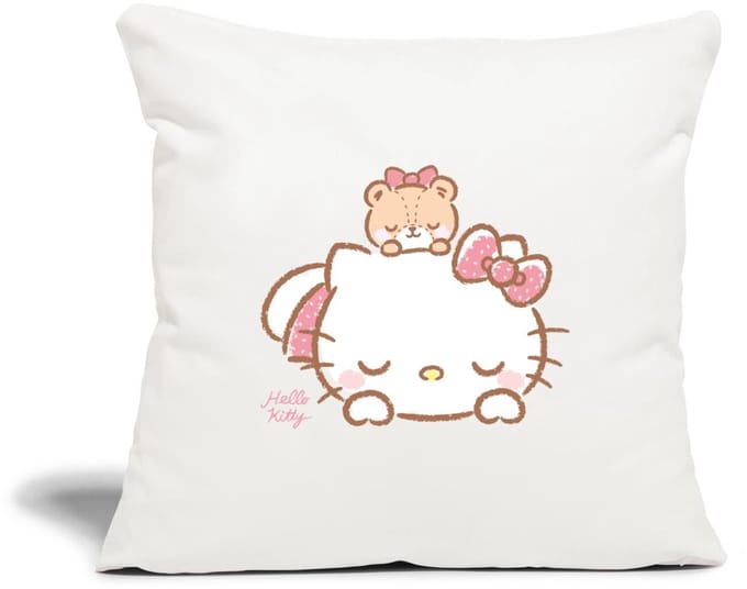 Hello Kitty Met Teddy Op Haar Rug Sierkussenhoes, 45 x 45 cm