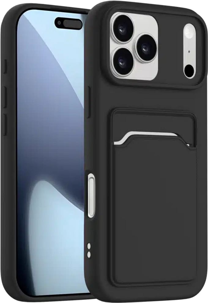 Cityhoesje - Backcover hoesje - iPhone 17 Pro Max- Pasjeshouder - Zwart