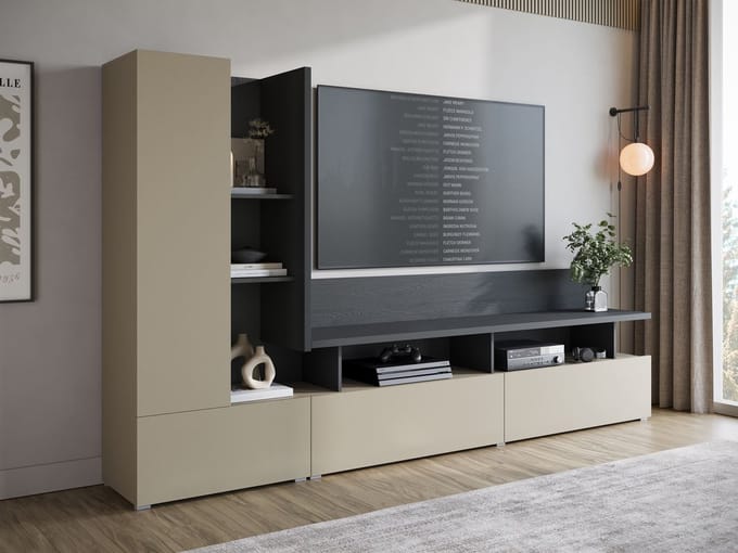 Meubella - Wandmeubel Sekai - Beige - 270 cm