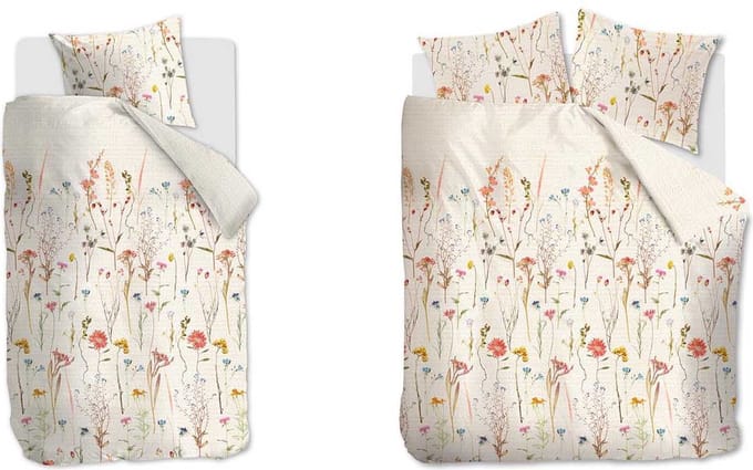 Ariadne at Home Flowered Dekbedovertrek - Eenpersoons - 140x200/220 cm - Off-white