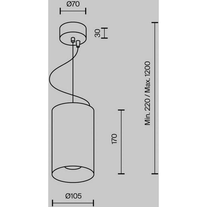 Maytoni LED hanglamp Efir, wit, Ø 10,5 cm, 33 W, 38°