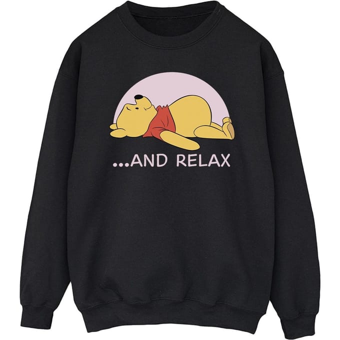 Disney Heren Winnie The Pooh Relax Sweatshirt (Zwart)