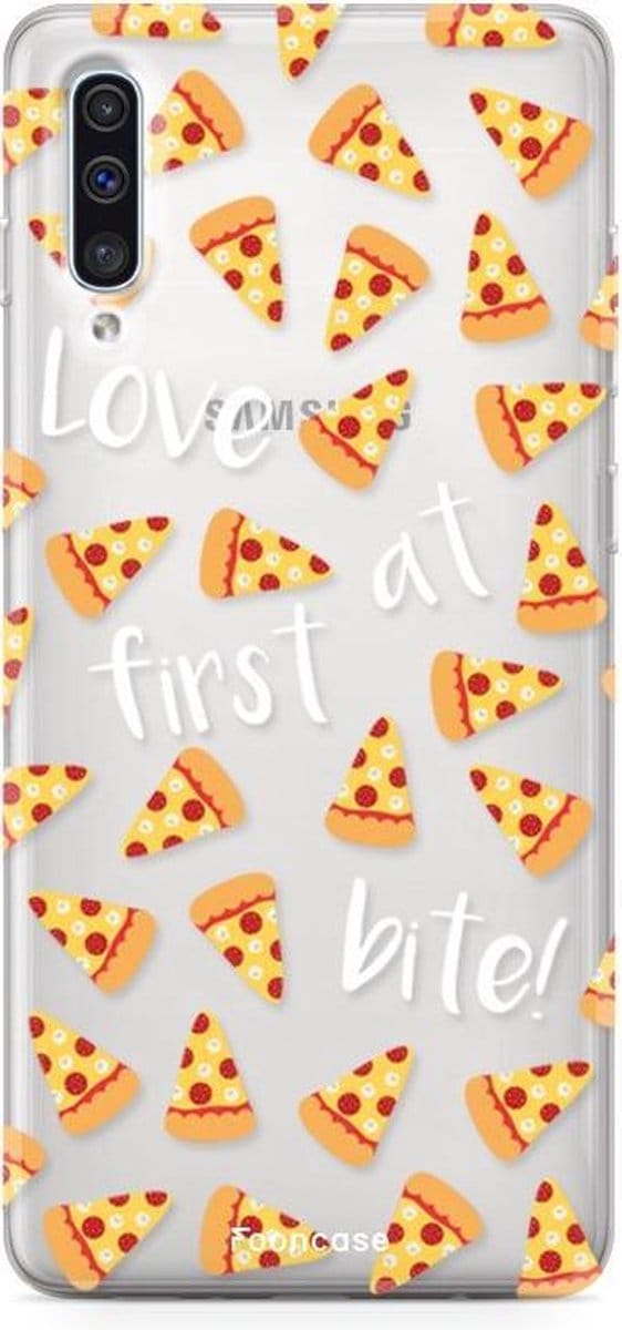 Fooncase Hoesje Geschikt voor Samsung Galaxy A50 - Shockproof Case - Back Cover / Soft Case - Pizza
