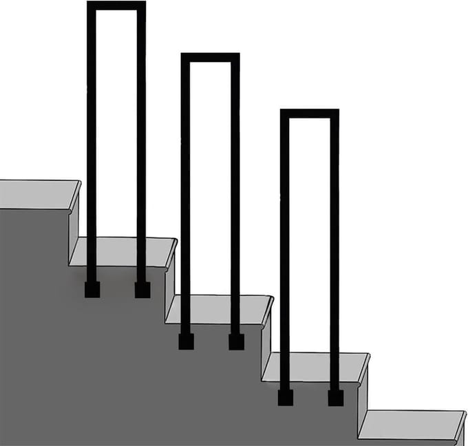 Trapleuning Buiten - Veiligheidsgreep - Veilig Traplopen - Stevig Smeedijzer - 55cm - Zwart