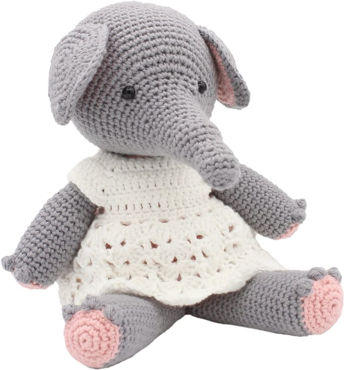 Hardicraft haakpakket knuffel Olga olifant 25 cm katoen DIY.