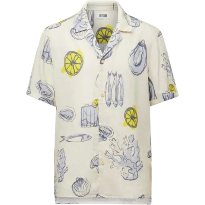 Drykorn Bijan_2 Korte Mouw Overhemden Off White 152298 Bijan_2