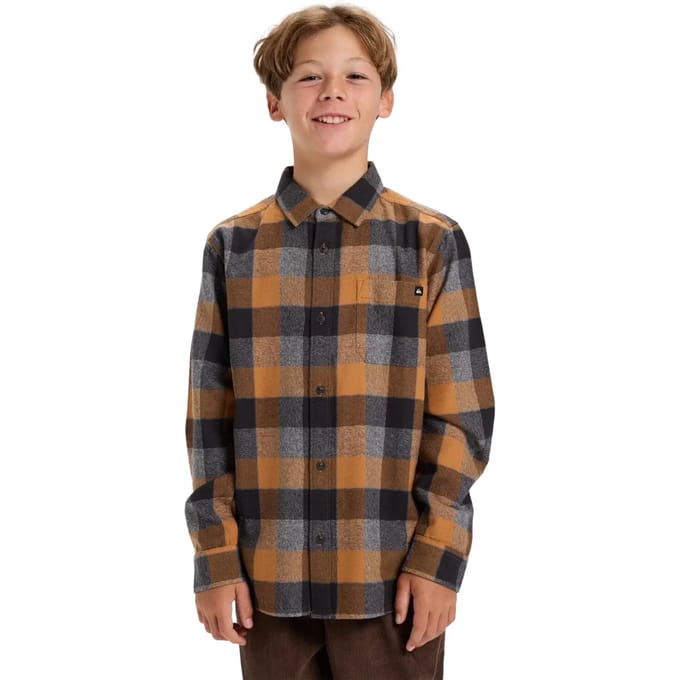 Quiksilver Motherfly Plaid Overhemd Bruin 16 Years Jongens