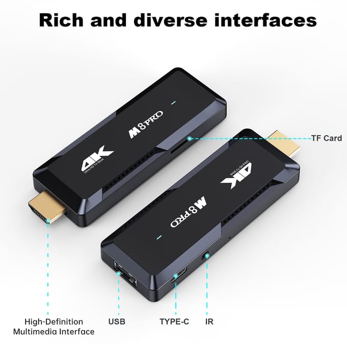 Retro Game Console TV 4K HD-uitgang Plug en Play Games Console Stick Ingebouwde 10000+ gamesvideo zwart