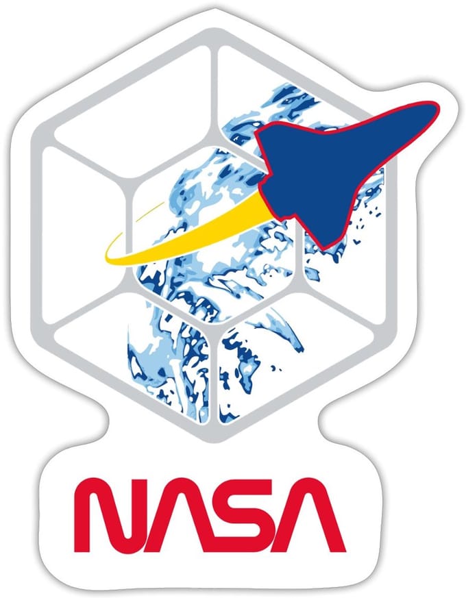 NASA-baan om de aarde Sticker maat S (10 x 10 cm)