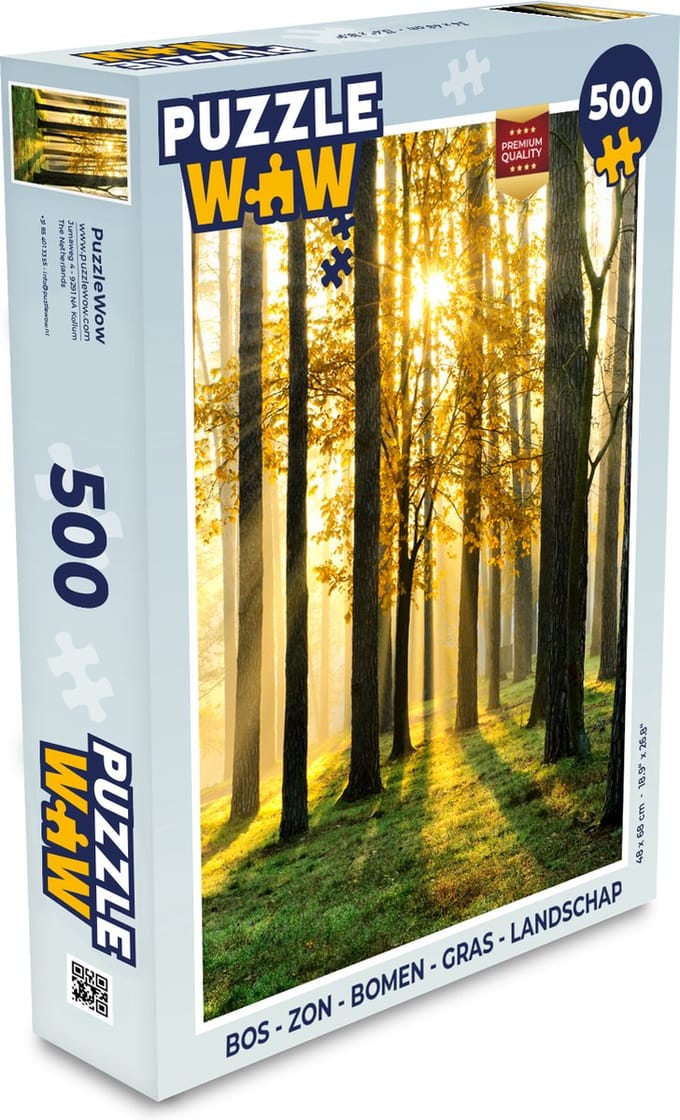 Puzzel Bos - Zon - Bomen - Gras - Landschap - Natuur - Legpuzzel - Puzzel 500 stukjes