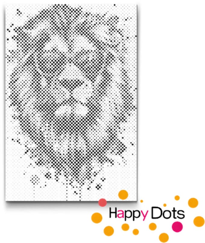 HappyDots DOT Painting Gekke dieren - Leeuw - 40x60cm