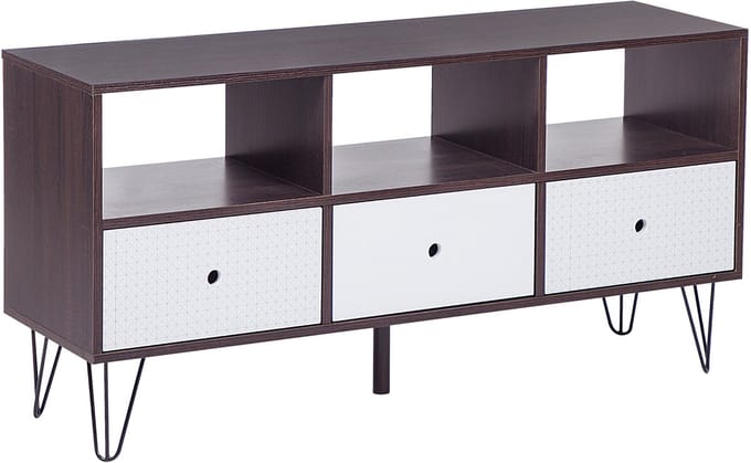 FOSTON - TV-meubel - Donkere houtkleur - MDF