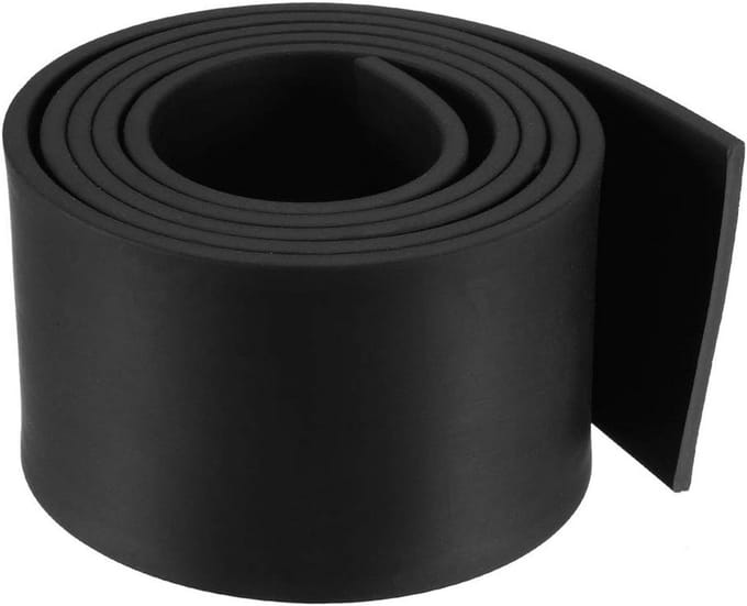 Zware Rechthoekige Elastieksnor 50mm Breed 3mm Dik 1 Meter Zwart - Sterk Rubberen Band