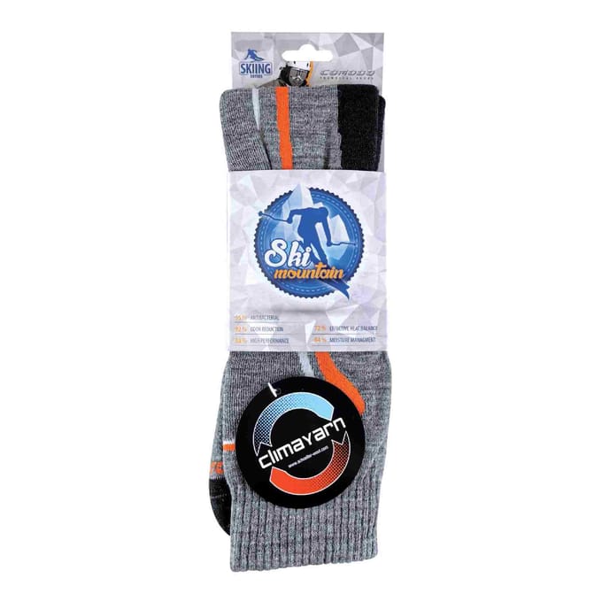 Comodo - Unisex Kniehoge Merino Wollen Skisokken - Grijs