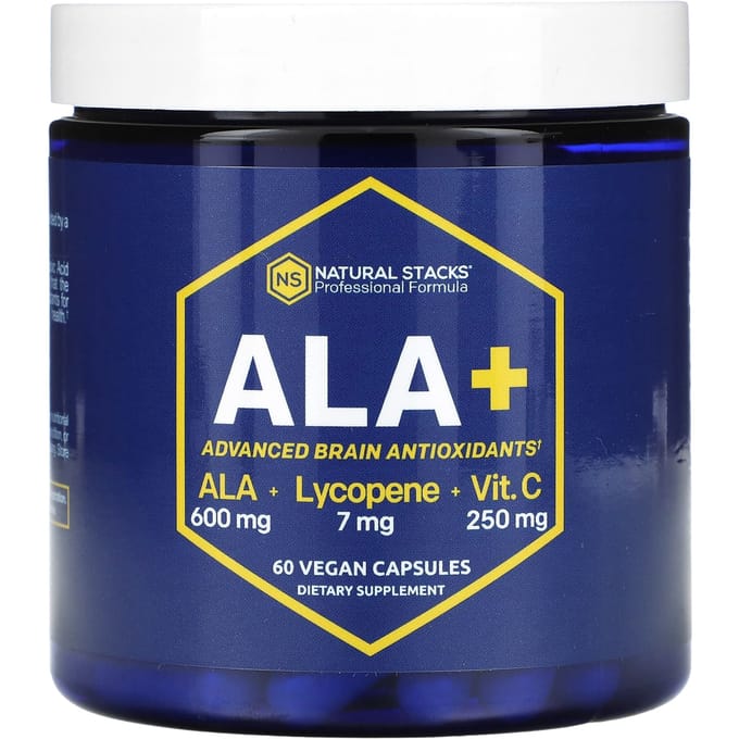 Natural Stacks, ALA+ Advanced Brain Antioxidant, 60 vegetarische capsules