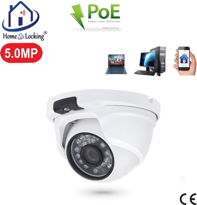 Home-Locking POE IP-camera dome met bewegingsdetectie 5.0MP.C-1250