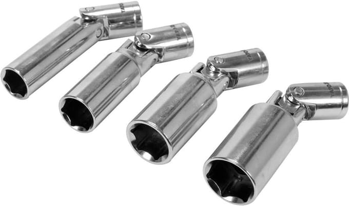 Bougiesleutel Set - Moer Sleutel - Motor Onderhoud - Scharnierende Kop - 14-21 mm - Verchroomd