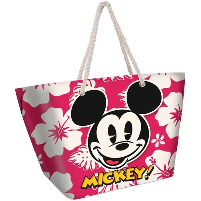 Karactermania - Disney - Mickey Mouse Hawaii - Strandtas met Rits - Boodschappentas - Rood