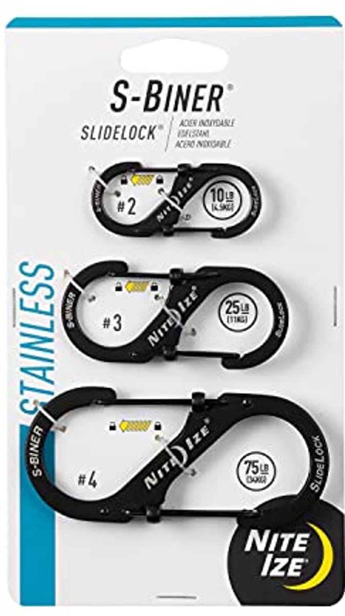 S-Biner Slide Lock Carabiner - Roestvrij Staal (Set van 3)