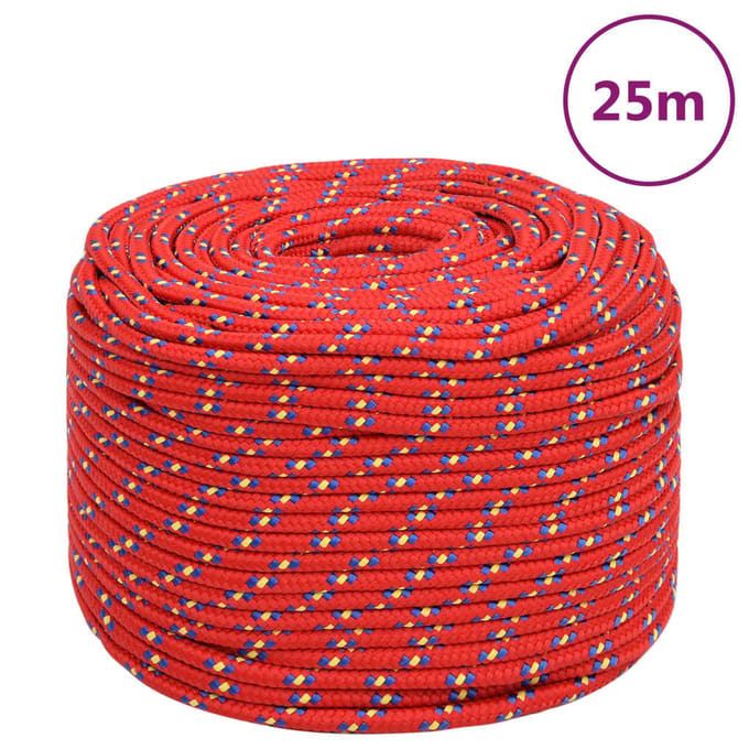 vidaXL - Boottouw - 8 - mm - 25 - m - polypropyleen - rood