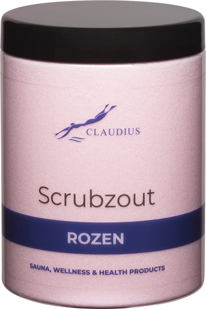 Scrubzout Rozen in handige pot - 1250 gram - met zwarte deksel - Hydraterende Lichaamsscrub