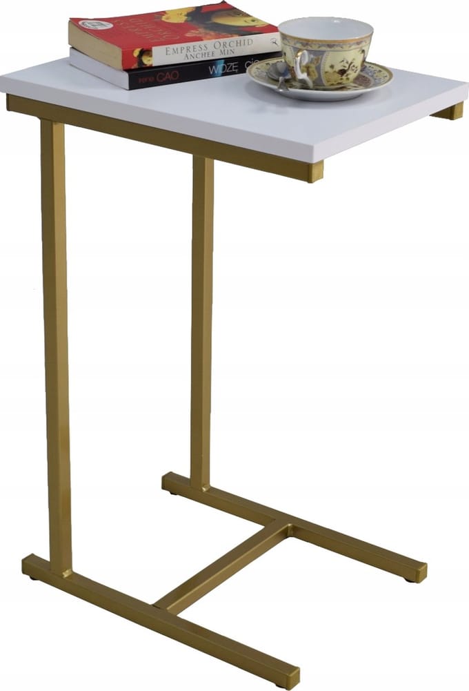 FutuStal EKO Serie - Bijzettafel - 62 cm - Goud en Wit Mat - Metaal