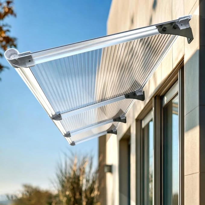 Voordeur Afdak - Deurluifel Overkapping - Bescherming Buiten - Efficiënte Waterafvoer - 90x160cm - Transparant