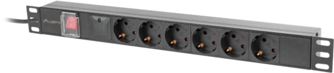 Lanberg Stroomstrip Rack Pdu 19'' 6X 230V Voor Servers 10A 2M Zwart