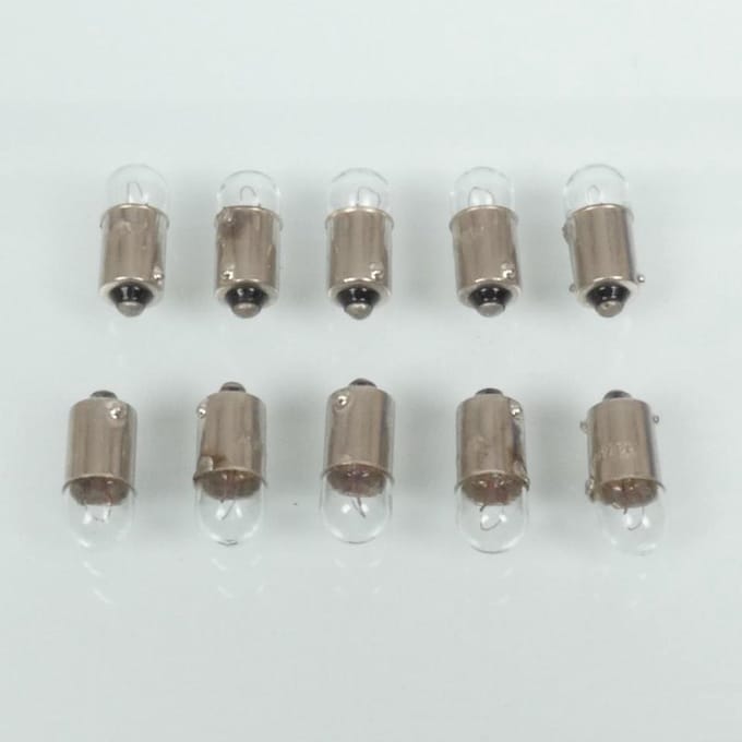 Ampoule 12V 4W culot type BA9s blanche Vicma pour auto moto scooter par 10 Neuf