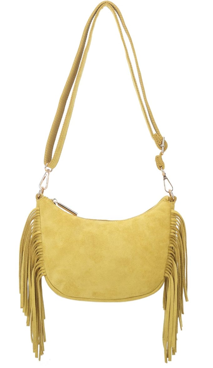 Giuliano kunstlederen suede schoudertas Adina - Dames - Geel