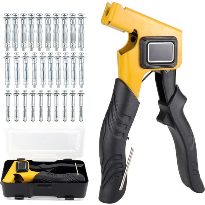 Outil de pose pour cheville de cloison creuse Pistolet à riveter Outil de serrage et de fixation pour vis d'expansion gray