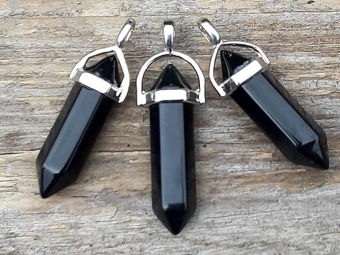 Edelsteen Obsidiaan - pendel - healing punt hanger